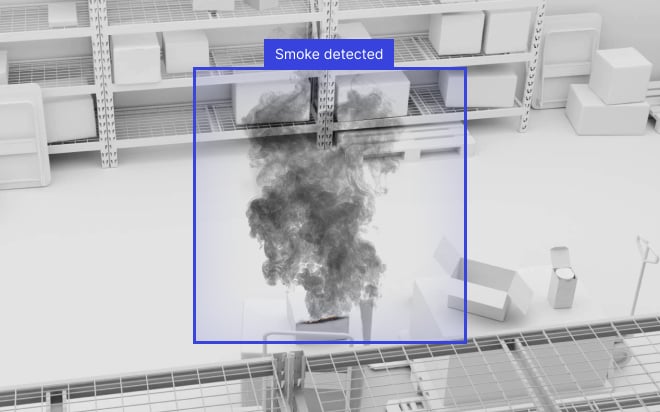 Synology-Herstellerdemo: sichtbarer Rauch wird im Kamerabild erkannt